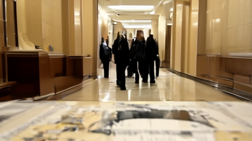 Treasury hallway with a Gulf shipping map on a table
