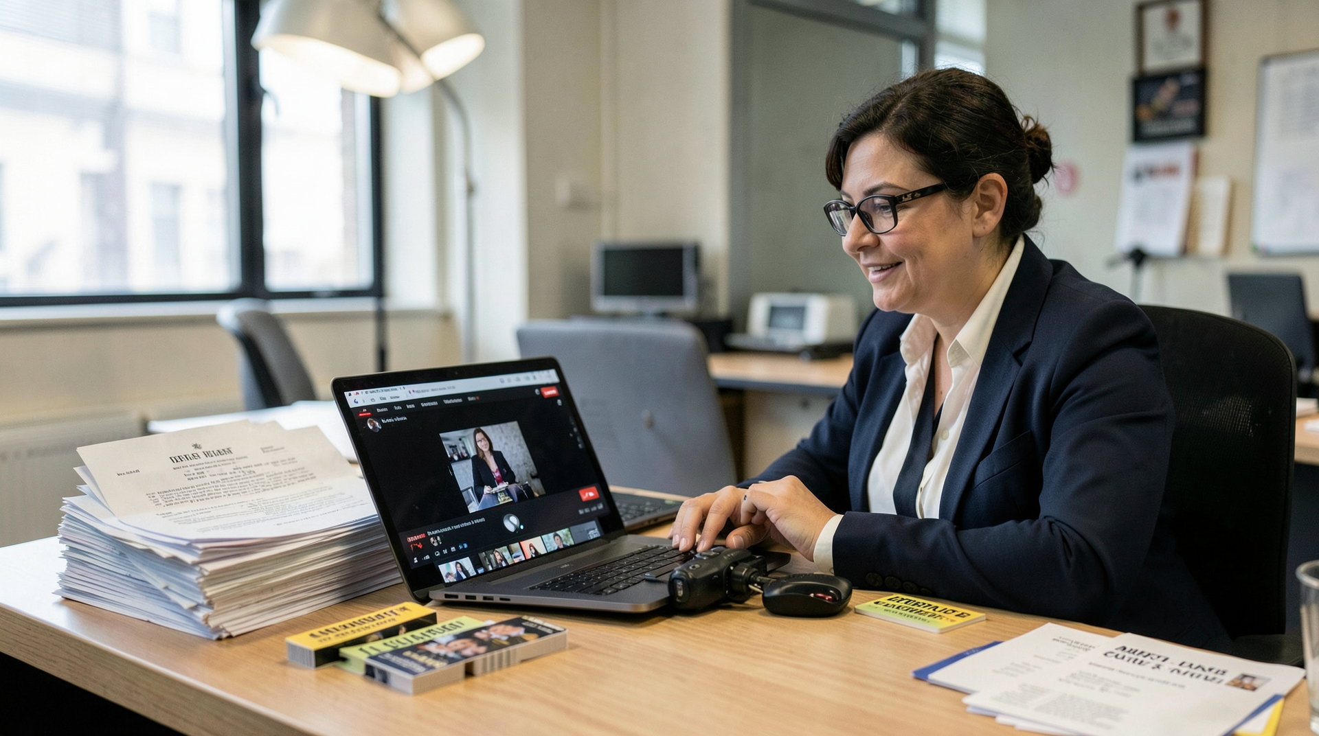 Editor watching a removed YouTube clip beside legal notices