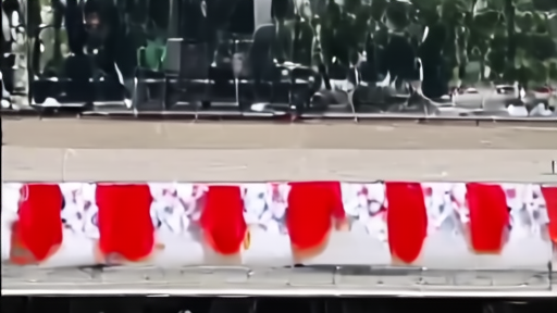 Empty concert stage with removed artist name placards