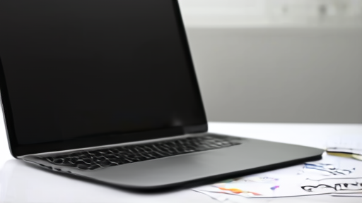 Accountant's desk with tax forms, laptop terminal, and highlighted correction notes reflected in the screen