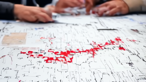 Compliance officers reviewing tanker route documents beside a Strait of Hormuz chart and red sanction stamps
