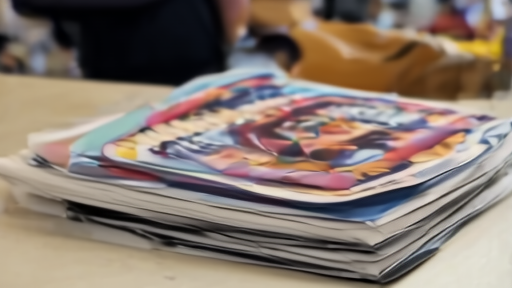 A clerk places a small stack of VIBE magazines on a boutique counter