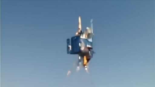 Documentary scene representing blue origin explosion makes amazon's satellite schedule a launch-partner story