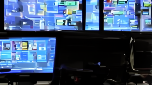 A control room wall showing concert sales, streaming schedules, and sports feeds
