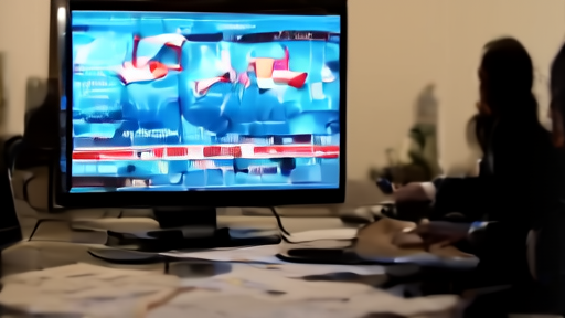 A Senate office television showing Gulf military updates while papers sit on a desk.