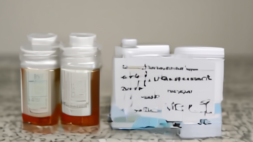 Small supplement bottles arranged beside a stop-use note