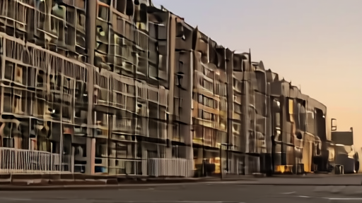 A data center exterior with substations and cooling units visible at dusk.