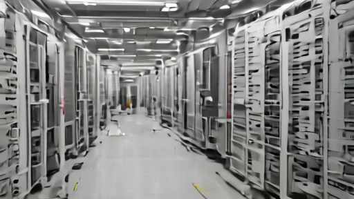 Workers assembling dense AI server racks on a factory floor.