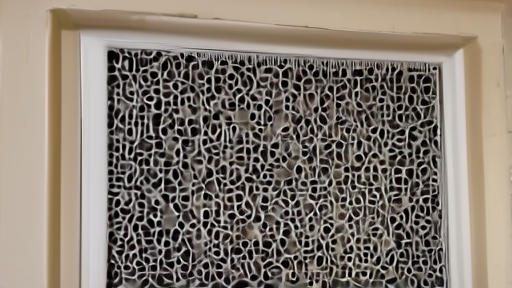 A facilities manager replaces a large HVAC filter before wildfire season