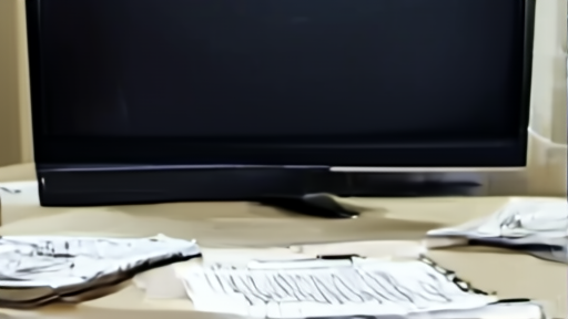 FCC docket papers sit on a lawyer's desk near a television studio monitor
