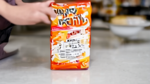 Parent checking a snack bag lot code under kitchen light