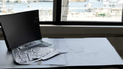A legal-team table with folders and a harbor map