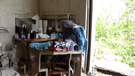 Health worker in protective gear treating patient in rural Congo clinic