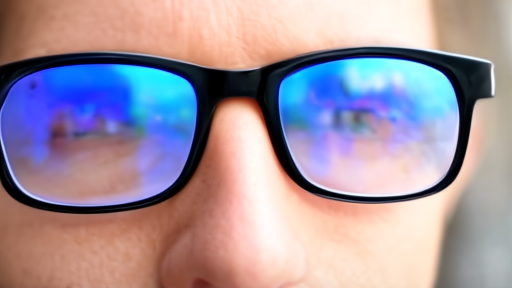 Person wearing smart glasses with a subtle digital overlay visible on the lens