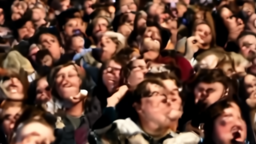 Cinema audience watching Scary Movie with popcorn and reactions during a comedy horror scene