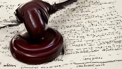 A gavel resting on a copy of the Communications Act with the FCC seal visible in the background