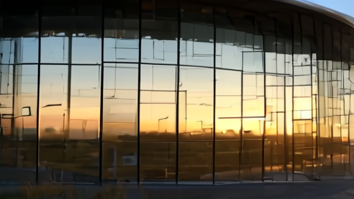 Apple Park headquarters exterior at sunset