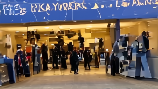 Soccer stadium with FIFA branding and security personnel