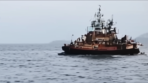 Indian Coast Guard vessel conducting search operation in Arabian Sea for missing tanker crew
