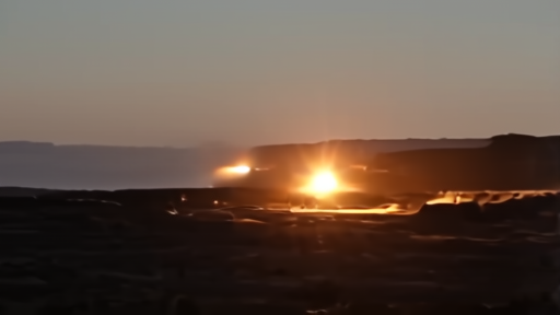 Kuwaiti Patriot missile battery engaging incoming Iranian Shahab-3 missiles over Ali Al-Salem Air Base