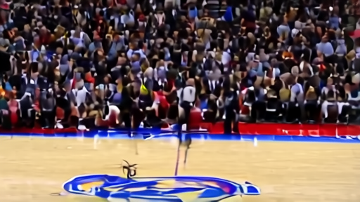 Donald Trump sitting courtside at Madison Square Garden during NBA Finals as crowd reacts with audible boos