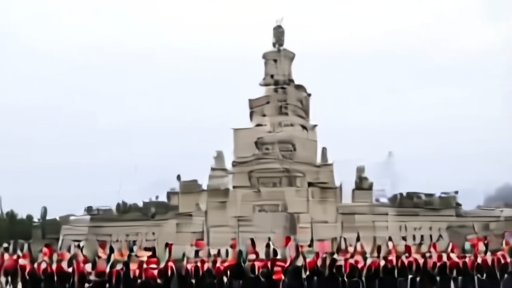Xi Jinping and Kim Jong-un standing before a large stone monument during a ceremony in Pyongyang