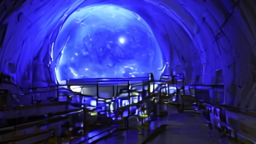 Underground neutrino detector with illuminated spherical tank in research facility