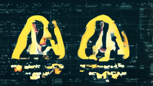 Two AI company logos facing each other on a digital background suggesting competition