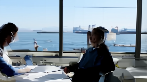 Tankers wait near a refinery terminal while an analyst studies oil-flow maps.