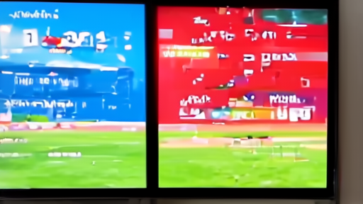Multiple devices show baseball platform menus while a game plays on television.