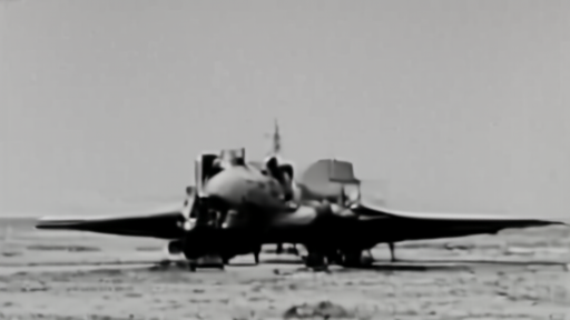 The X-59 aircraft on a desert runway with engineers and sound-measuring equipment