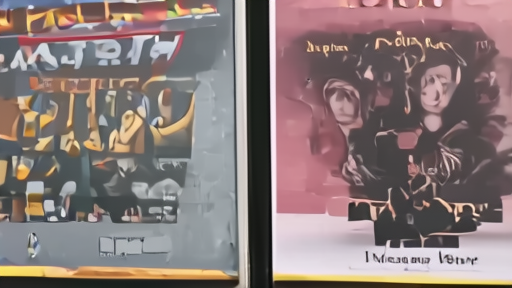 A low-budget horror poster sells out beside an expensive franchise display