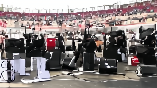 A stadium rehearsal stage shows musicians, cameras, sponsor signs and rights paperwork