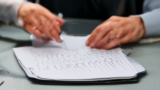 Procurement officers compare Oracle invoices and agent permissions beside a sealed SEC filing folder.