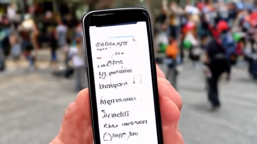 A phone screen showing a resale app's plunging price list held up outside a stadium box office as fans walk past