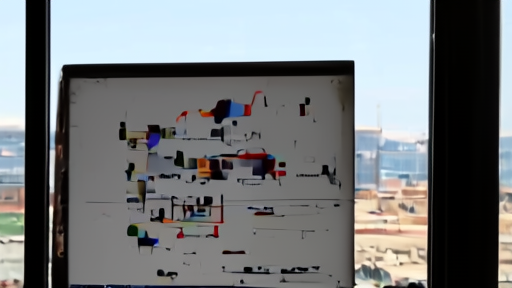 A falling crude-oil price chart beside a Gulf port notice board and tankers waiting offshore