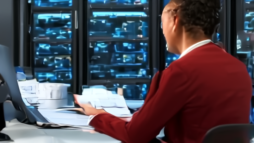 Corporate finance team studying cloud-capex spreadsheets beside a rack of GPU servers awaiting installation