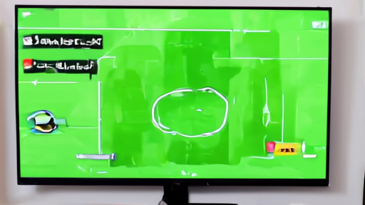 A living-room TV home screen promoting a soccer match beside a streaming remote