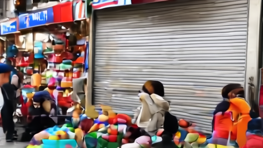 Tehran street market with people reading phone news under shop lights