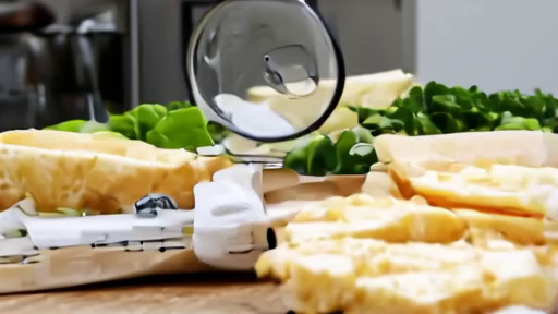Kitchen table with cheese packages, magnifying glass, and plant-number label being checked