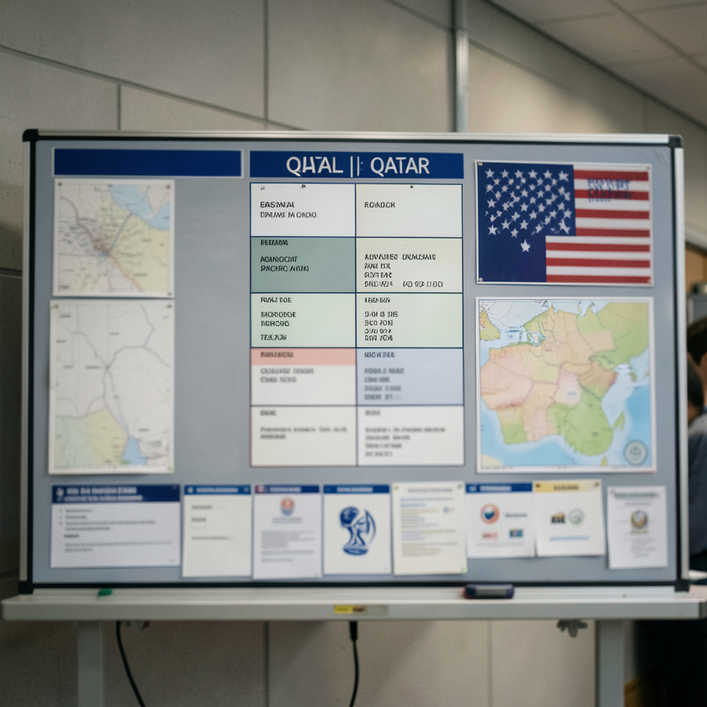 World Cup bracket board showing Bosnia, Qatar, and the United States path after a group match