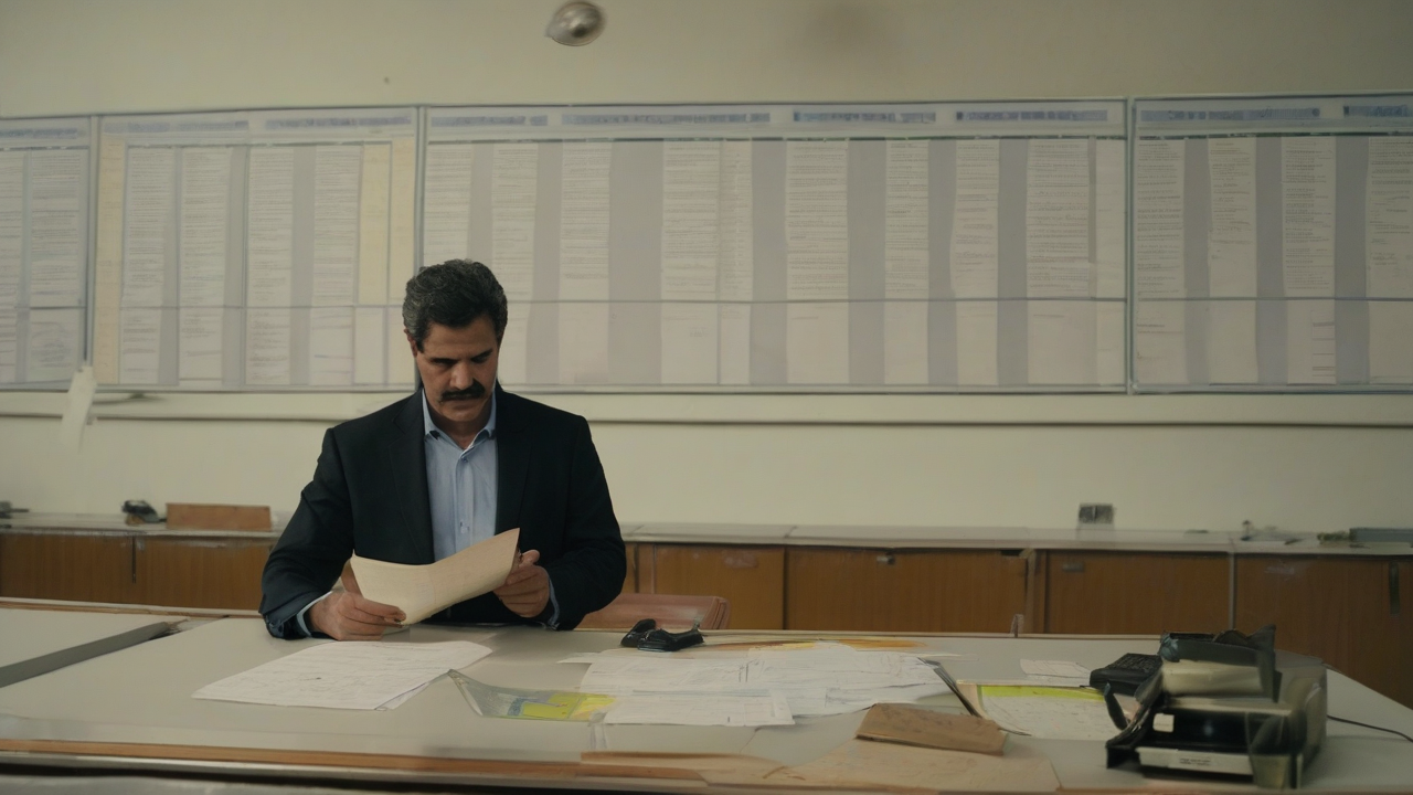 A compliance officer reads a general license beside a sanctions designation list.