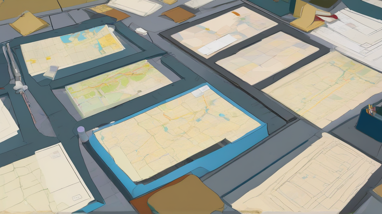 Two implementation folders separate across an empty negotiation table beside a faded strait map