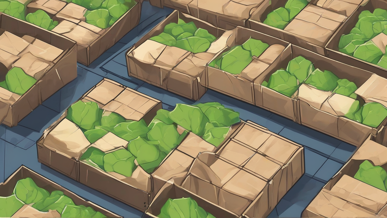 Unbranded lettuce cartons on a distribution map beside a separate laboratory sampling tray