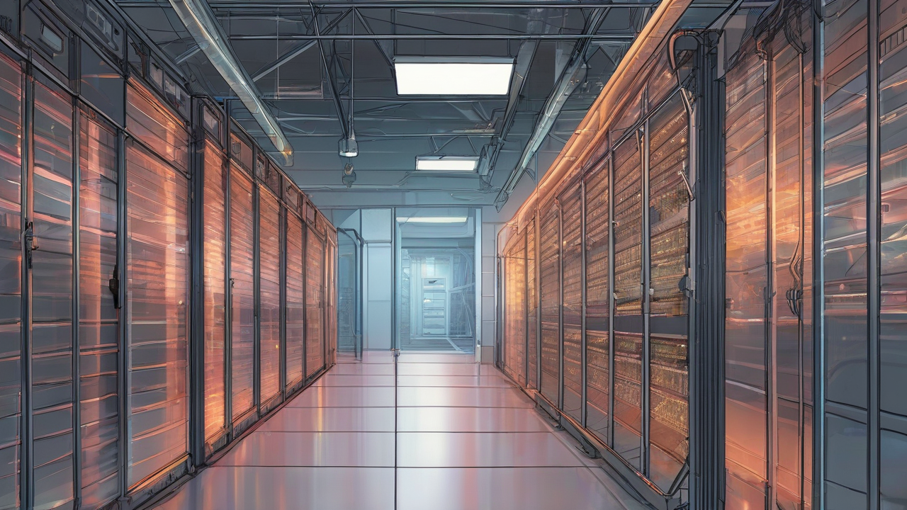 Data-center halls draw power from a regional grid shared with homes and businesses