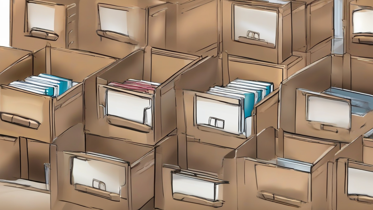 Courthouse filing boxes form a barrier before food-label and school-meal symbols