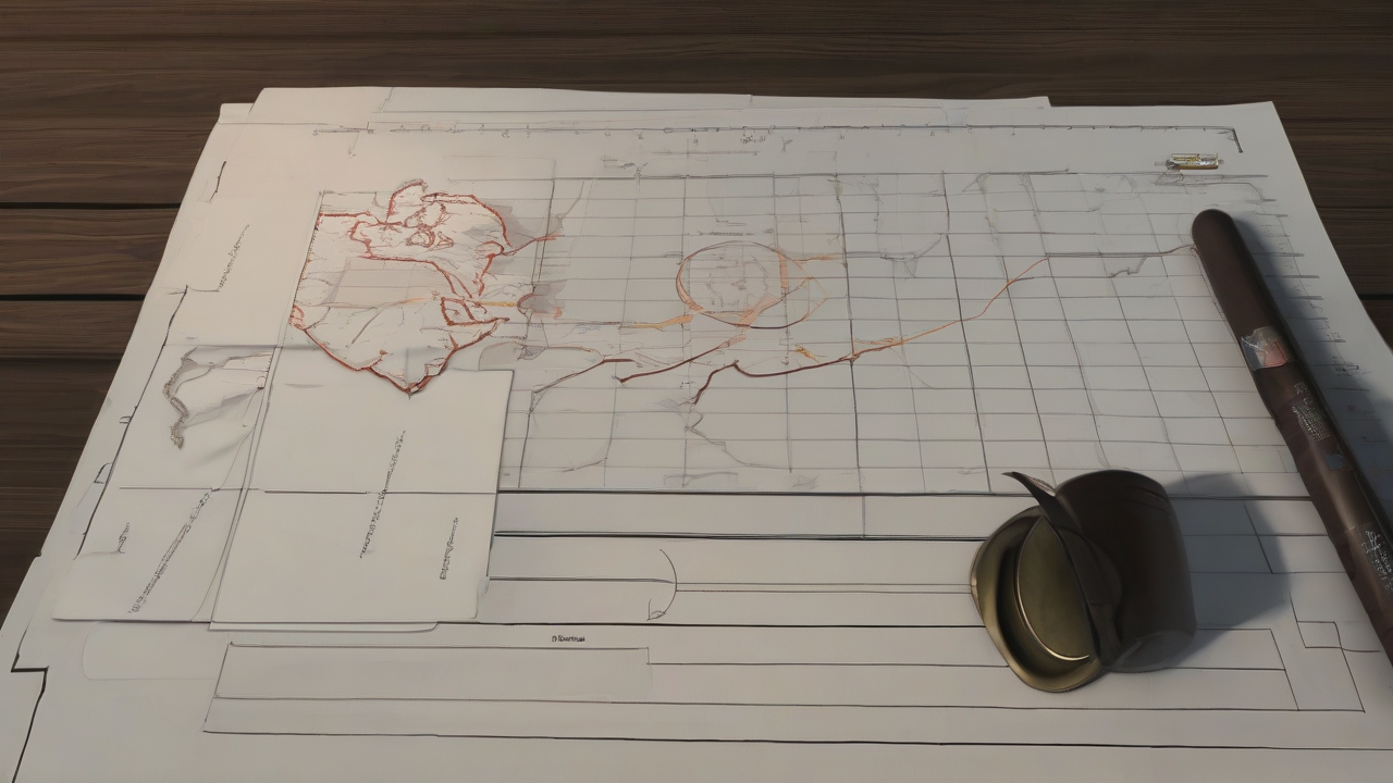 Unsigned paper on a dark table beside an empty strait chart