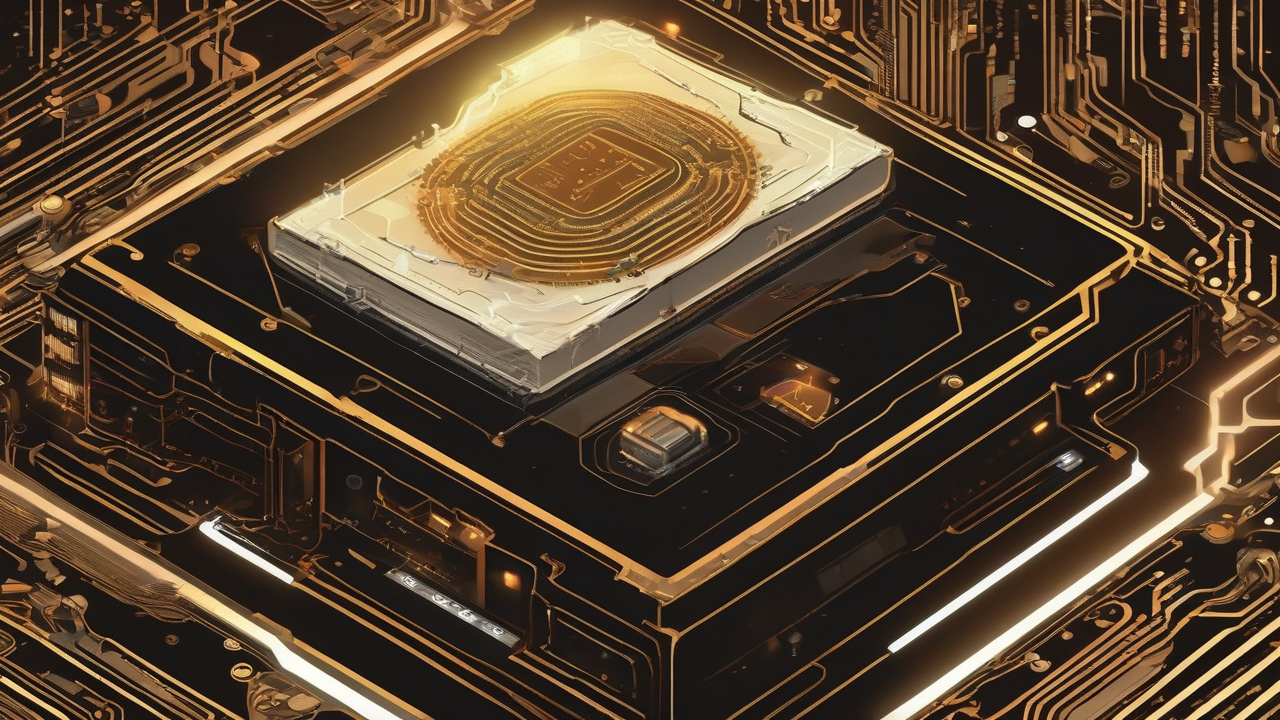 A stylized illustration of a computer chip die shaking hands with an open book icon