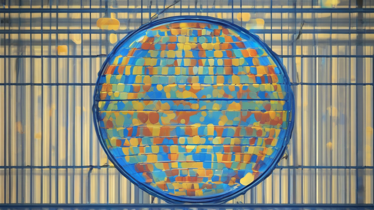 An abstract chat-bubble icon behind a translucent blue regulatory seal