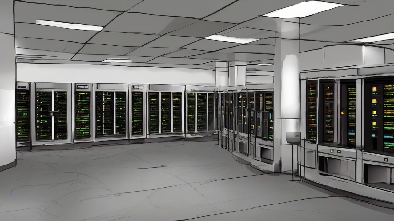 A public wiki edit history scrolling on a darkened terminal in an empty server room